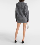 Blumarine Cable-knit wool and cashmere cardigan