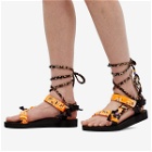Arizona Love Women's Trekky Fluo Bandana Sandals in Fluo Leopard Print