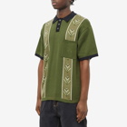 Pass~Port Men's Haven Knitted Polo Shirt in Moss