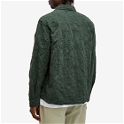Corridor Men's Floral Embroidered Zip Shirt Jacket in Green
