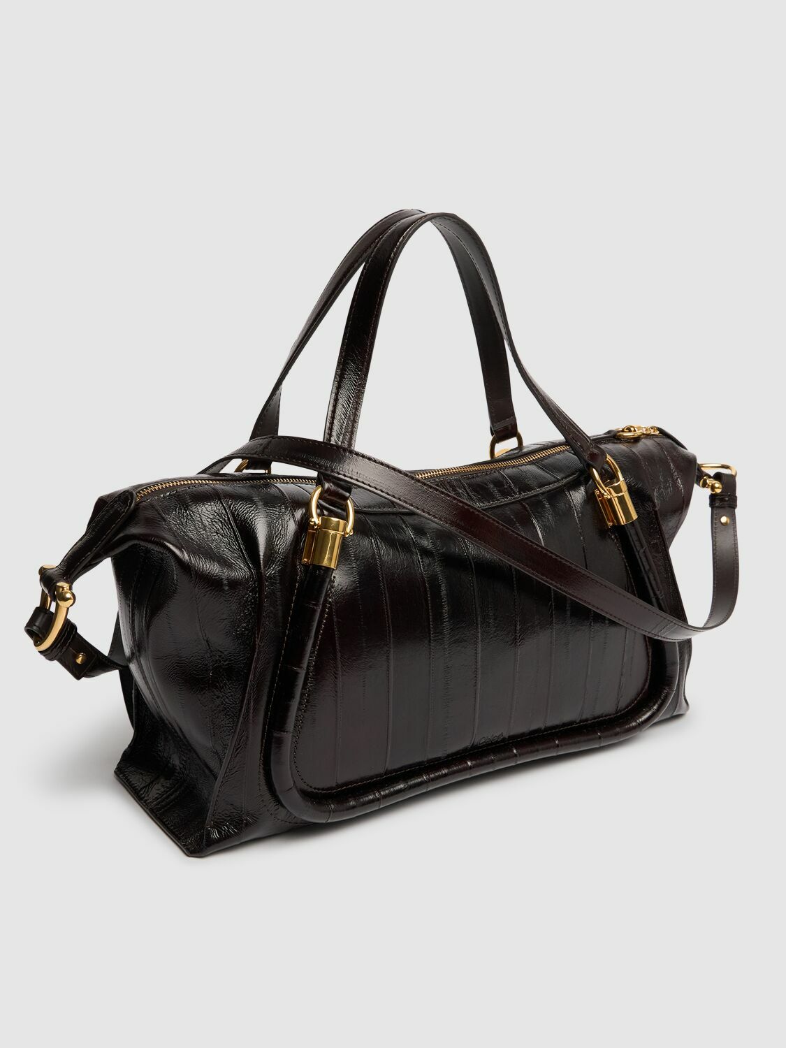 トートバッグ CHLOE BLACK LEATHER PARATY 24 SHOPPING BAG Paraty 24 Medium leather shoulder bag in black - Chloe