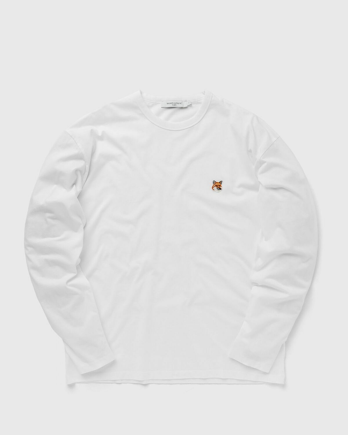 Maison Kitsune Fox Head Patch Regular Long Sleeved Tee White Longsleeves
