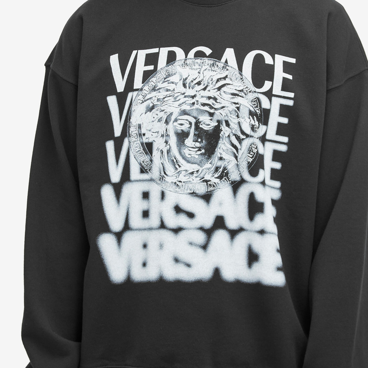 Versace Men's Medusa Medallion Sweatshirt in Black/Print