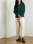 Karu Research - Camp-Collar Embellished Embroidered Cotton Shirt - Green