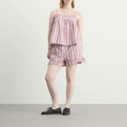 Damson Madder Women's Mafalda Ruffle Neck Top in Pink