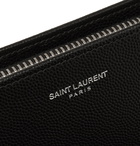 SAINT LAURENT - Pebble-Grain Leather Zip-Around Wallet - Black