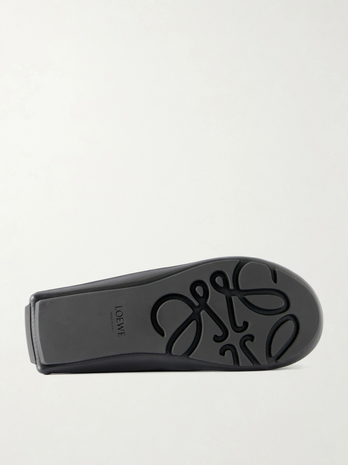 LOEWE - Rambla Leather Boat Shoes - Black
