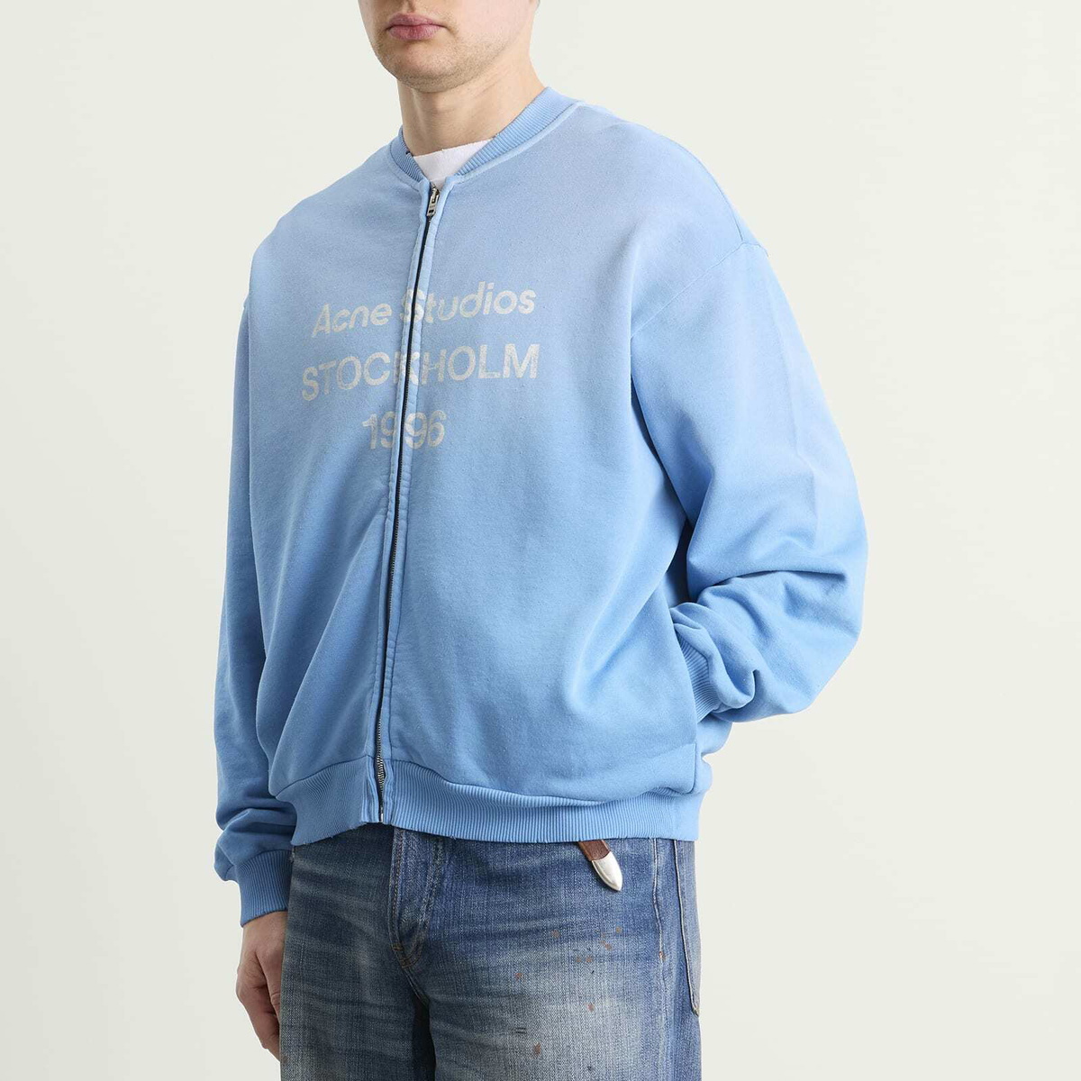 Acne Studios Men's Fiah Zip 1996 Bomber Jacket in Cornflower Blue