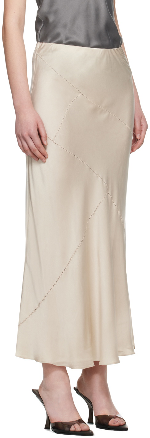 Silk Laundry Off-White Splice Maxi Skirt