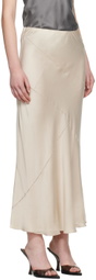Silk Laundry Off-White Splice Maxi Skirt