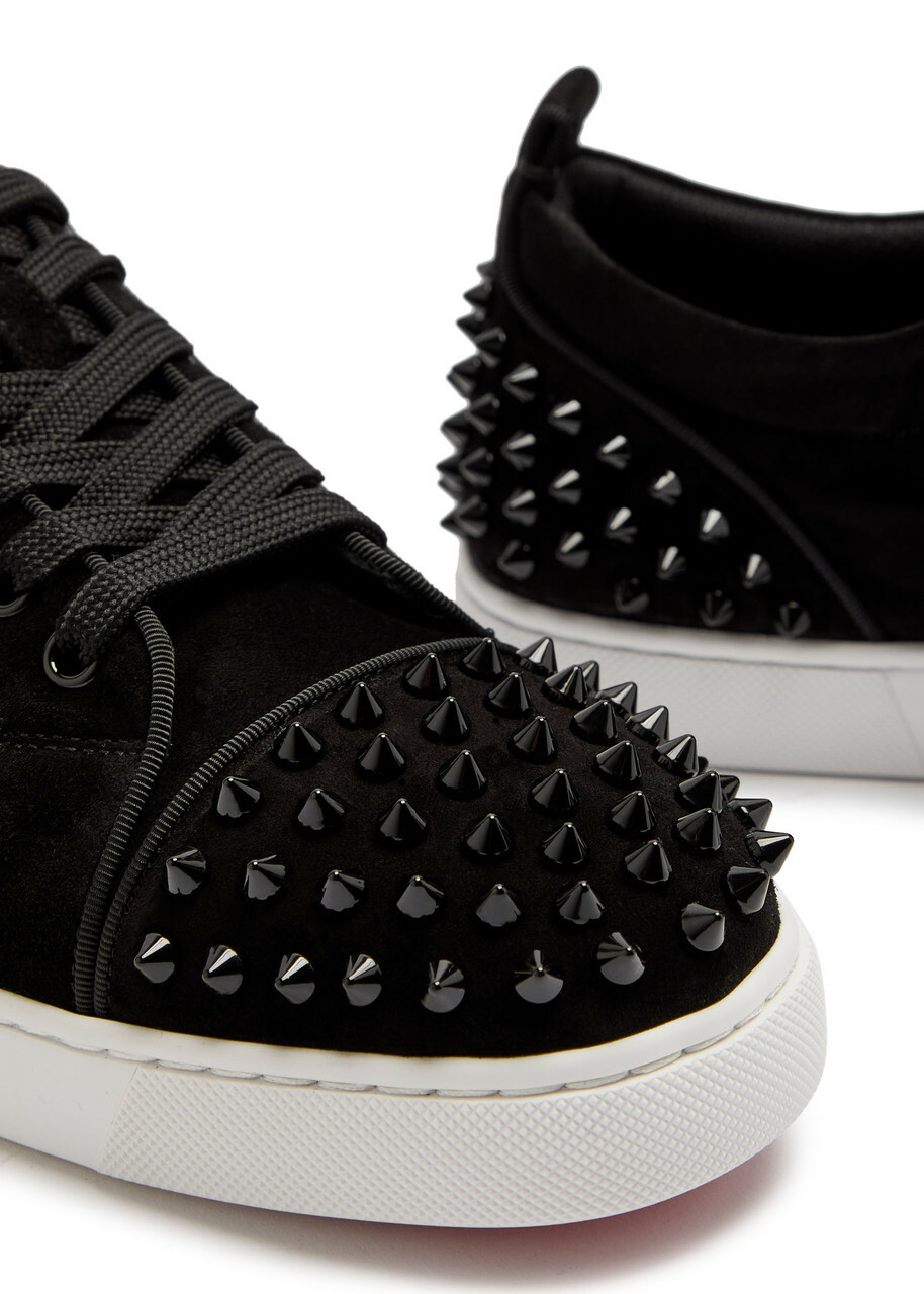 Christian Louboutin Louise Junior Spikes Suede Sneakers Black