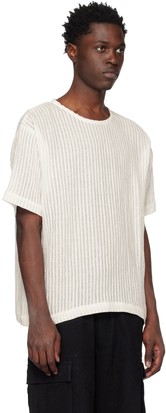 COMMAS Off-White Stripe T-Shirt Commas