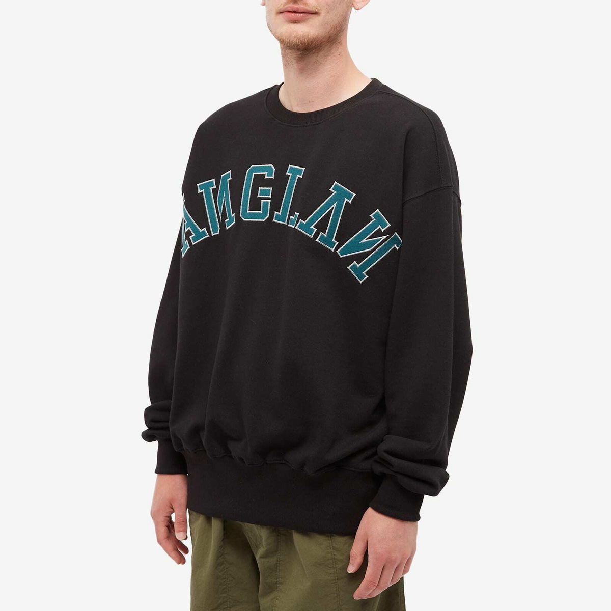 Anglan Men's Big Logo Crew Sweat in Black Anglan