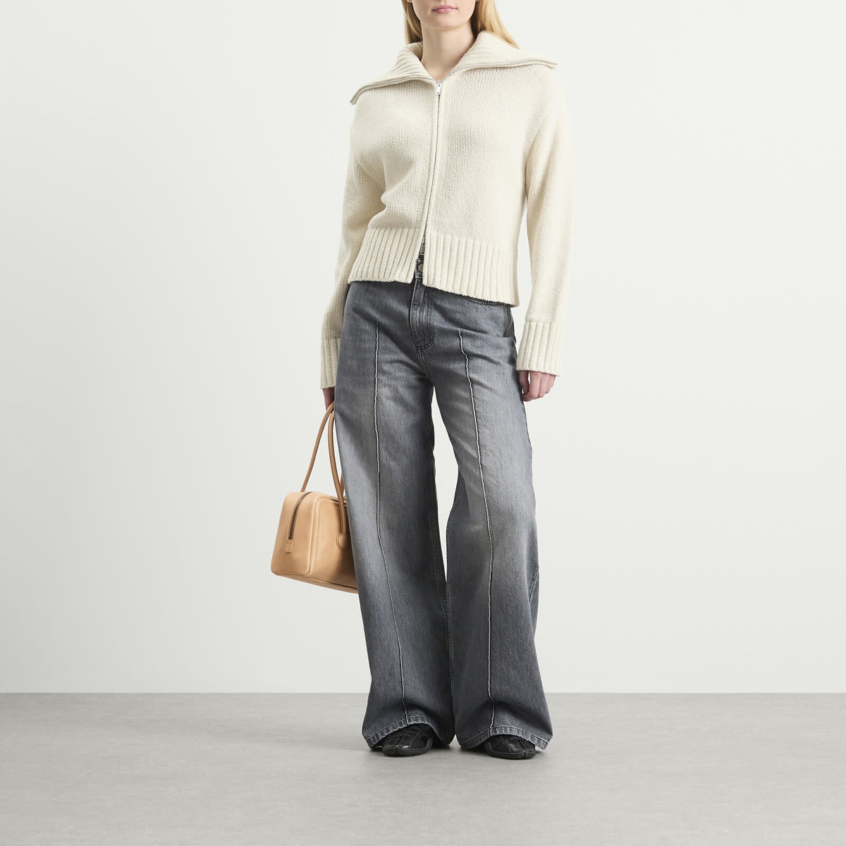 MARGESHERWOOD Women's Small Soft Boston Bag in French Beige 