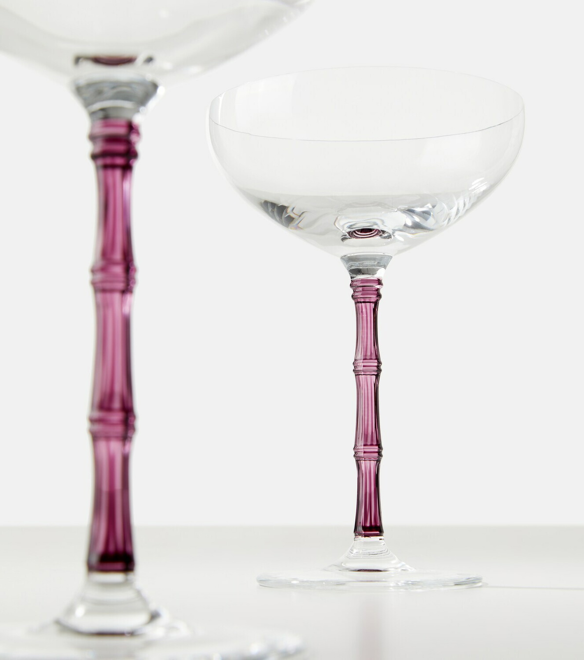 La DoubleJ Bamboo set of 2 crystal champagne coupes