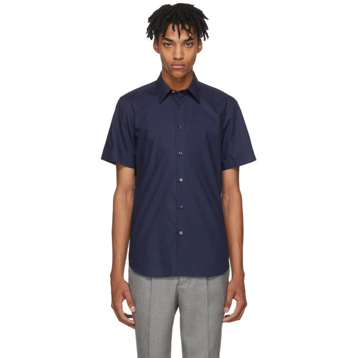 Photo: PS by Paul Smith Navy Short Sleeve Tailored Shirt 