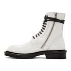 Ann Demeulemeester SSENSE Exclusive White Leather Lace-Up Boots