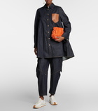 Loewe - Leather-trimmed denim overshirt