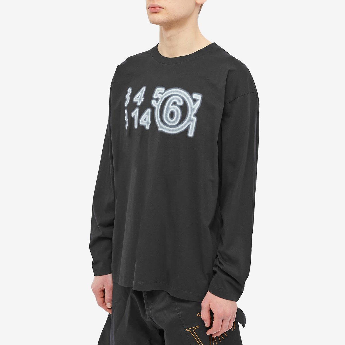 Maison Margiela Men's Number Logo Long Sleeve T-Shirt in