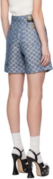 Gucci Blue GG Denim Shorts