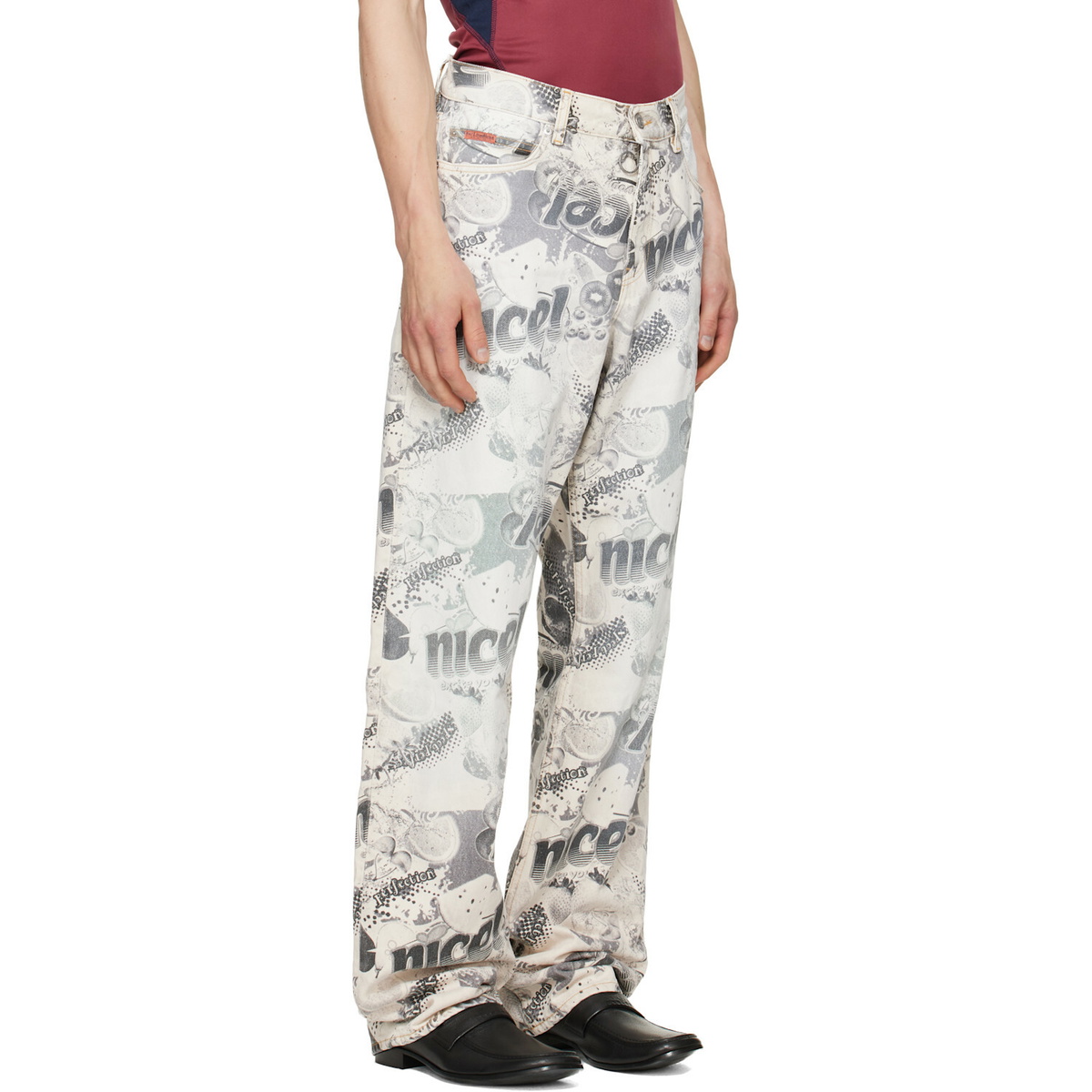 Martine Rose White & Black 5 Pocket Relaxed Fit Jeans