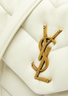 Saint Laurent - Women's White Quilted Leather Lou Puffer Small Shoulder Bag - Adjustable Chain Strap - One Size