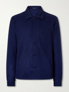 TOM FORD - Logo-Embroidered Cashmere Shirt - Blue