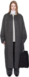 Arch The Gray Wool High-Neck Slim Coat