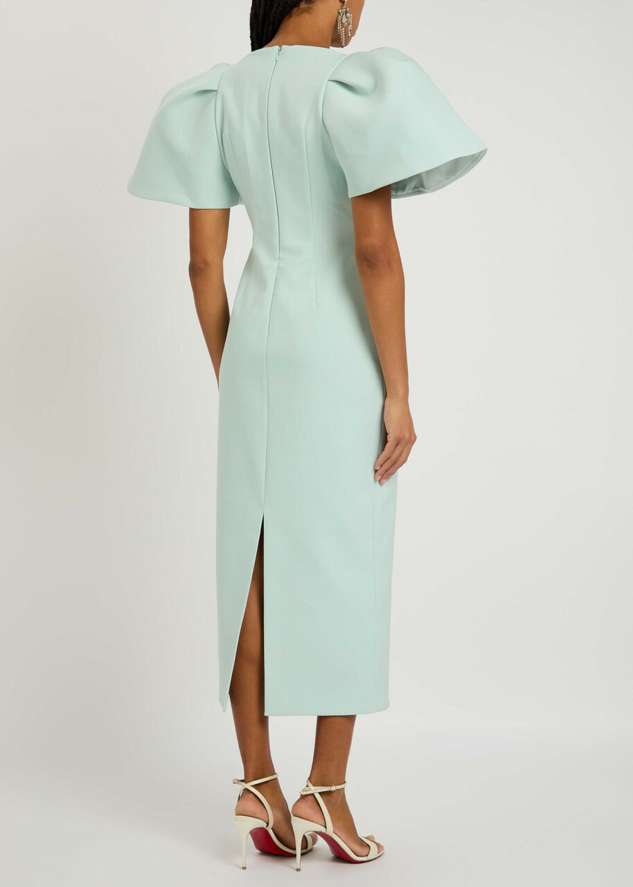 Solace London Lora Crepe Midi Dress Light Blue