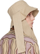 Jacquemus Beige Le Raphia 'Le Bob Bando' Bucket Hat