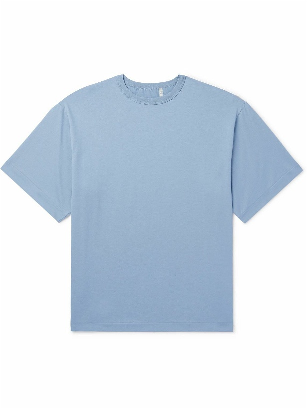 Photo: Kaptain Sunshine - Suvin Tenjiku Cotton-Jersey T-Shirt - Blue