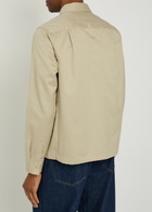 Fred Perry Logo-embroidered Cotton Overshirt Ecru