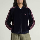 Needles Men's Velour Rib Collar Track Jacket in Navy