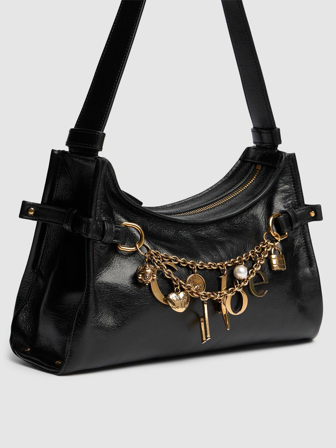 CHLOÉ Charms Shiny Leather Shoulder Bag Chloe