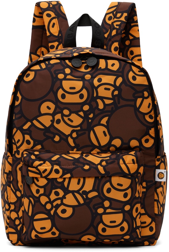 Photo: BAPE Orange & Brown Baby Milo Backpack