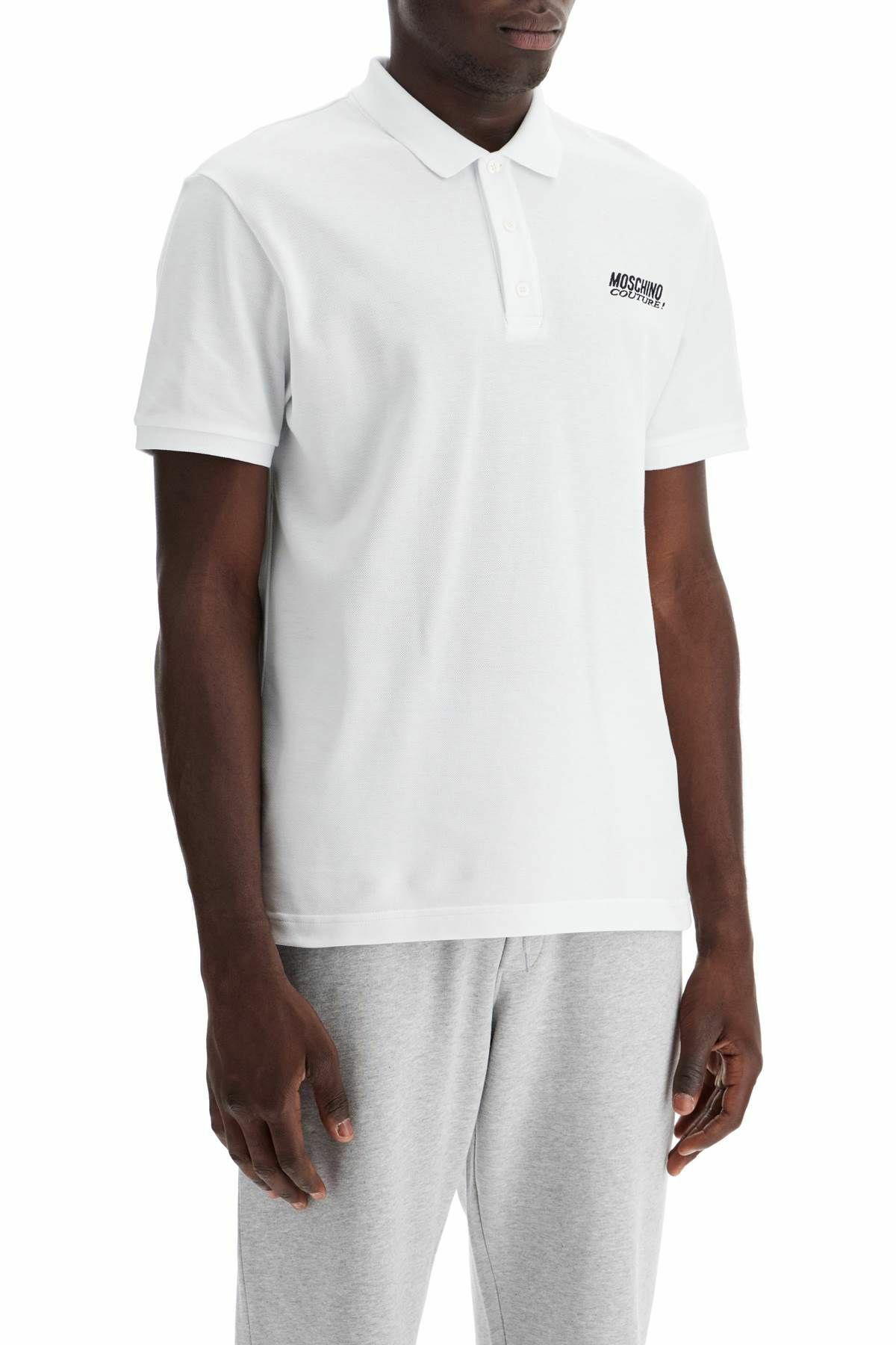 MOSCHINO polo shirt with embroidered logo White Moschino