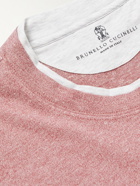 Brunello Cucinelli - Slim-Fit Layered Cotton and Linen-Blend Jersey T-shirt - Pink