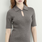 Jil Sander Women's Knitted Polo Midi Dress in London Fog