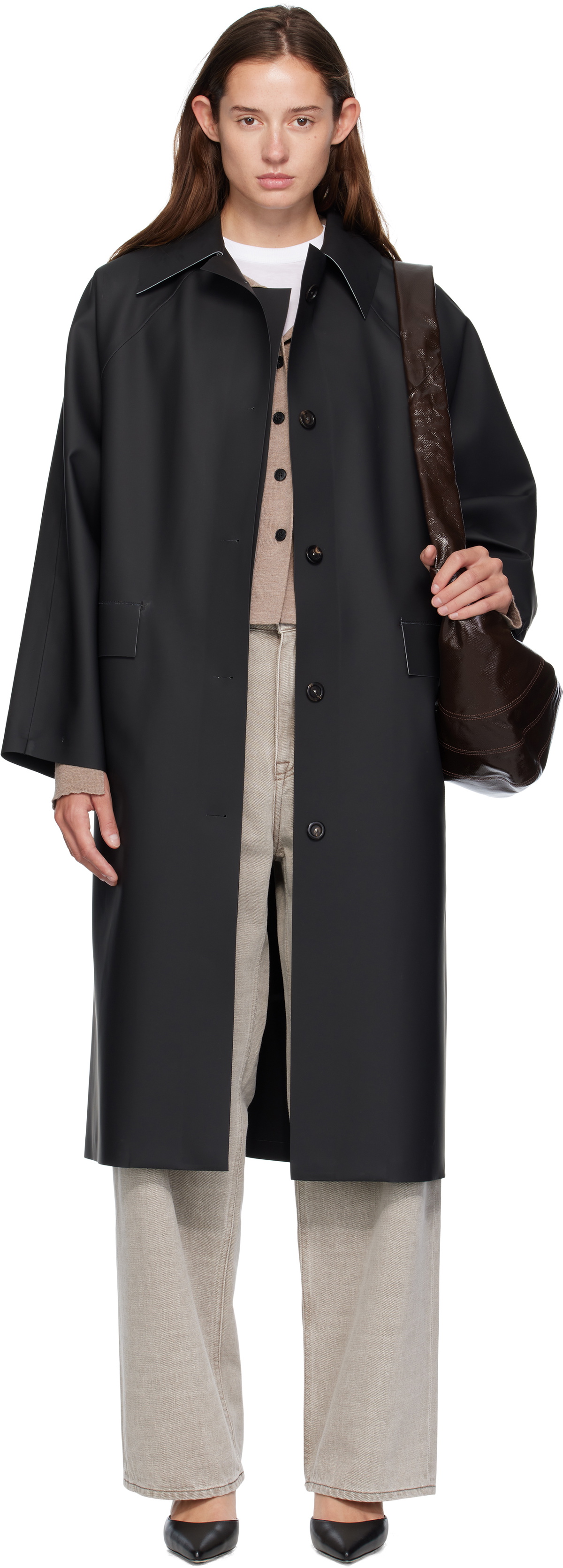 KASSL Editions Black Original Below Rubber Coat