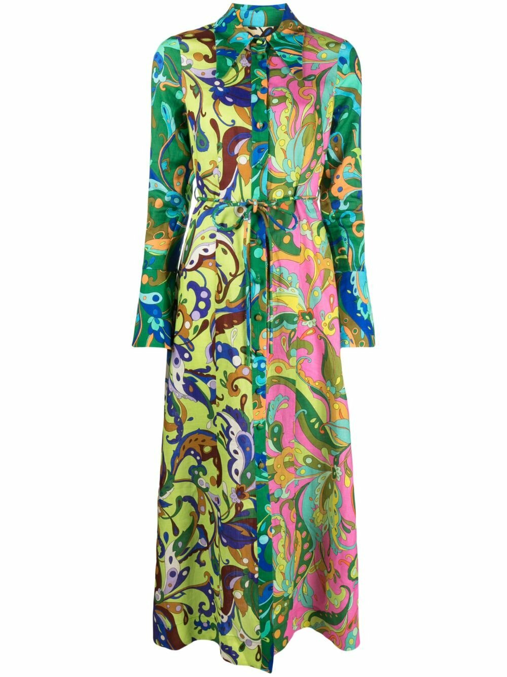 ALEMAIS Green Yvette Paisley-Print Dress ALMAIS