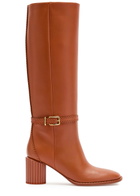 Zimmermann Eddie 70 Leather Knee-high Boots Brown Light