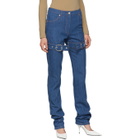 Kreist Blue High-Rise Buckled Jeans