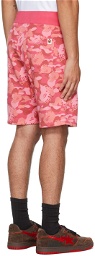 BAPE Pink Fire Camo Shorts