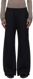 NULLUS Black Whale Fin Snap-On Sweatpants