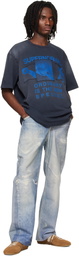 Solid Homme Navy Dropped Shoulder T-shirt