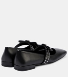 Versace Gianni Ribbon studded leather ballet flats