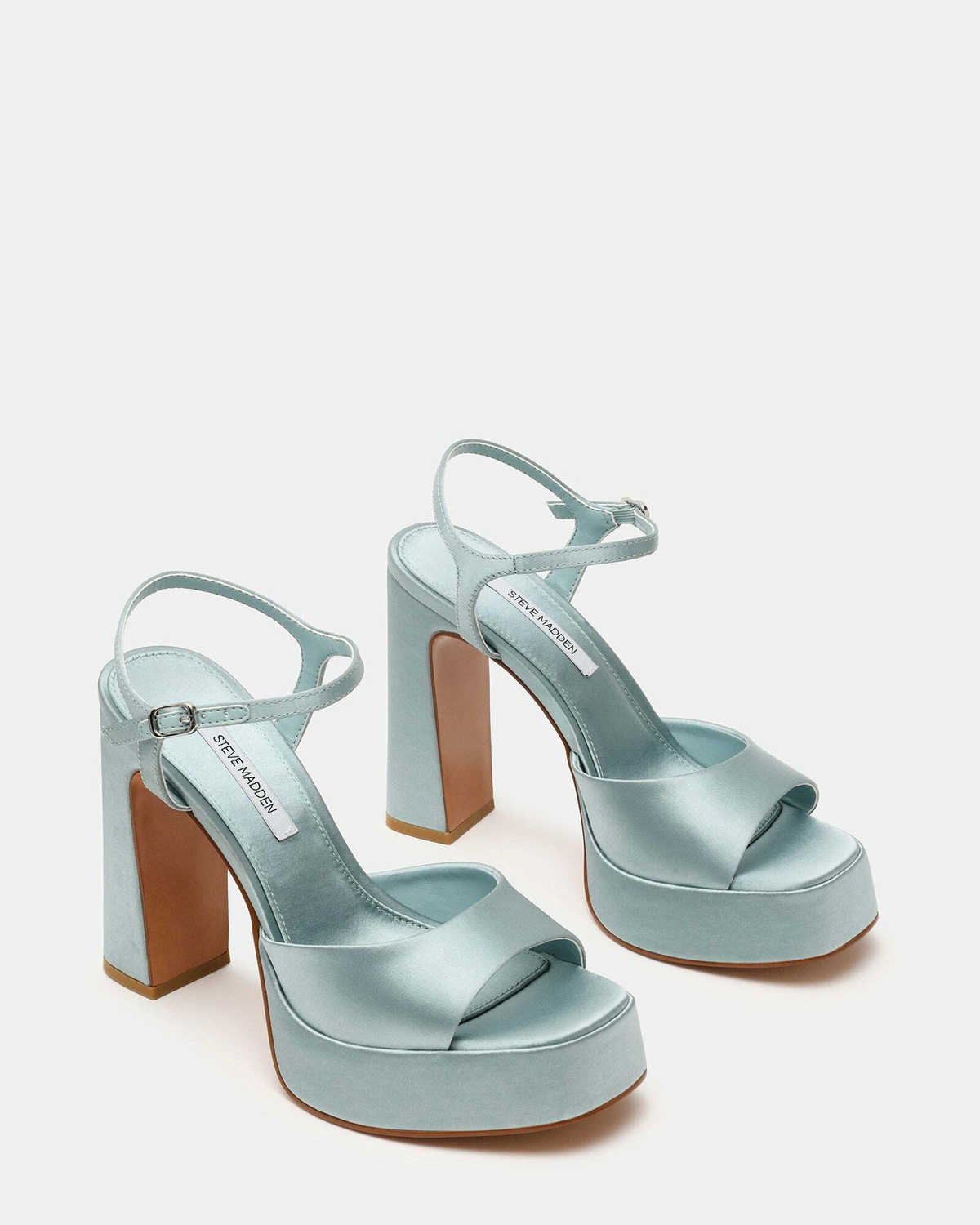 Steve Madden Liandra Heels in Green Satin