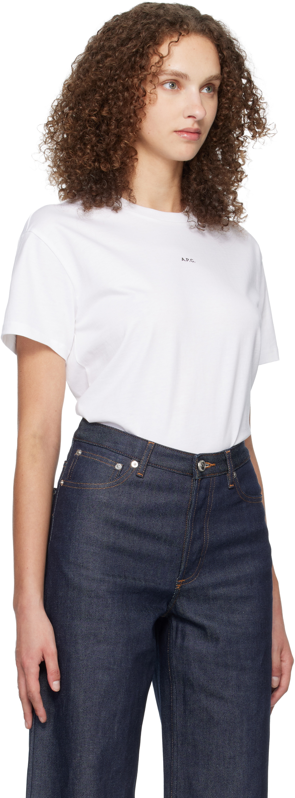 A.P.C. White Boxy Micro Logo T-shirt