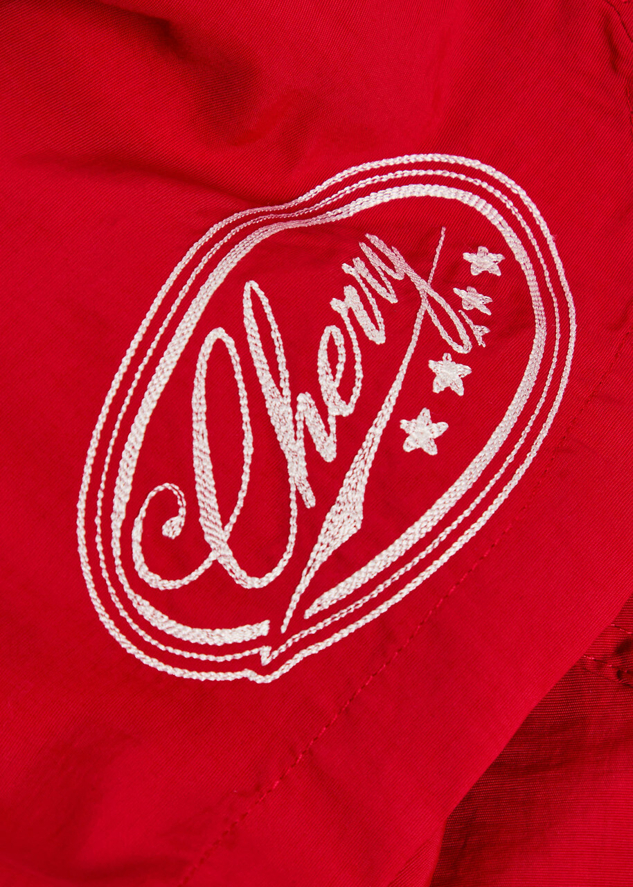 Cherry Los Angeles Five Star Logo-embroidered Nylon Swim Shorts Red