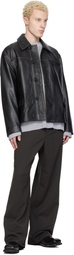 HOPE Black Boxy Leather Jacket